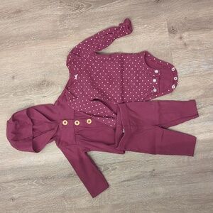 3 piece Newborn Maroon Outfit